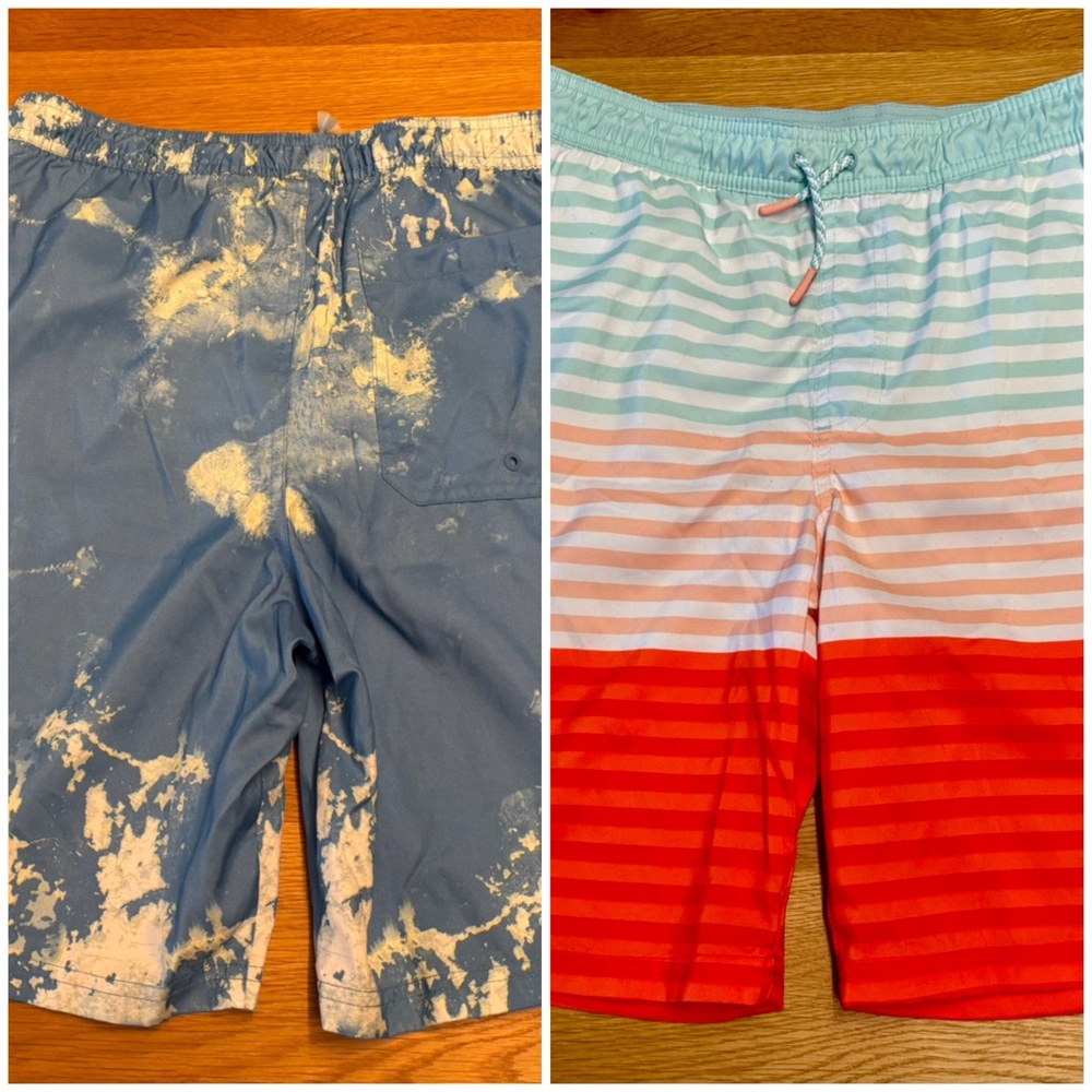 Kids’ Swim Trunks Set of 2: Art Class Blue and White + Cat & Jack Blue and Red